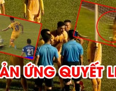 TRANH CÃI: SLNA quây trọng tài vì bàn thắng gây tranh cãi và quả phạt đền bị bỏ qua